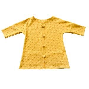 Vintage Bright Yellow Mod Polka Dots Women's Blouse Top Shirt Tunic Swing 60s